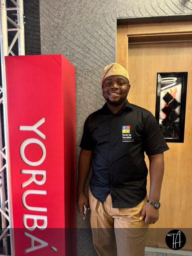 Theophilus Adegbohungbe smiling at BBC studio in Lagos