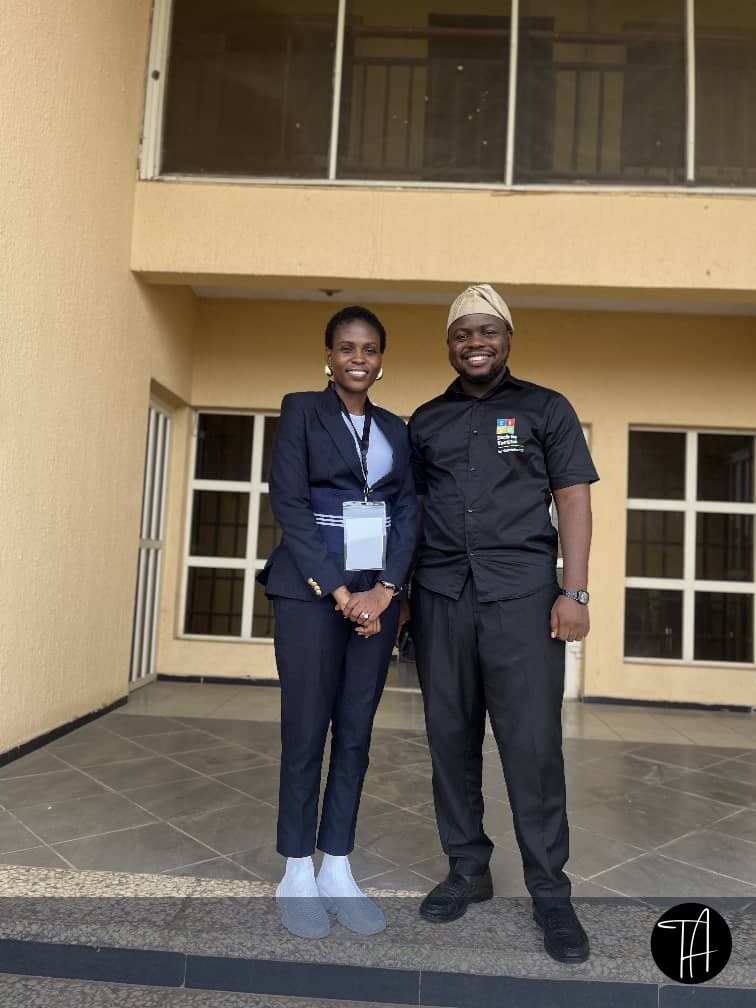 Theophilus Adegbohungbe with TEDxOsogbo speaker Kemi the Changemaker