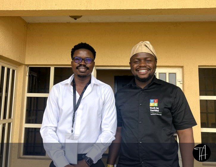 Theophilus Adegbohungbe with TEDxOsogbo speaker Sulaiman Adewale, founder of Xara AI